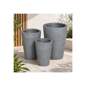 Ensemble de jardinières hautes en fibre de verre prêtes à être expédiées pour la maison, le jardin, la terrasse, l'entrée, la décoration commerciale, légères, robustes et résistantes aux intempéries - Product Image 1
