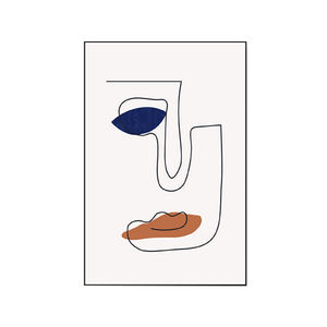 Figura y retrato minimalista para decoración del hogar, siluetas de perfil lateral de línea de <span class=keywords><strong>mujer</strong></span>, pinturas abstractas figurativas nórdicas, caras - Product Image 1