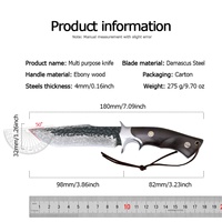 Cuchillo Táctico de Supervivencia Bowie Damascus, Hoja de Acero Inoxidable Personalizable, Mango de Madera G10, para Caza, Uso Diario, OEM Disponible, con Clip