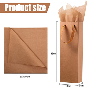 Bolsas de Papel Kraft Marrón de Alta Calidad para Botellas de Vino con Asa - Product Image 2