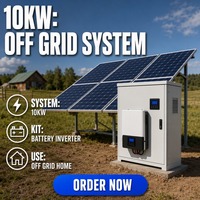 Panneaux solaires avec batterie et onduleur, système solaire 10 kW, système d'alimentation domestique hors réseau, système d'énergie solaire