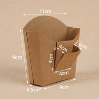 Boîte à frites en forme de cône avec insert pour coupelle de sauce |   Emballage alimentaire jetable en papier kraft personnalisé avec logo