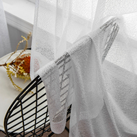 Moderne Blanc Transparent Doux Net Sheer Tricoté Tulle Rideaux Textiles de Maison Balcon Salon Fenêtre Rideau Voilage