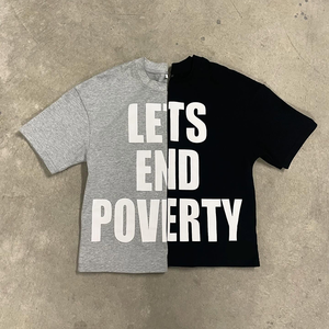 T-shirts pour hommes en coton 100% respirant, à manches tombantes, surdimensionnés, décontractés, à logo personnalisé, imprimés à l'écran - Product Image 1