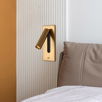 Lampe de chevet moderne et légère, lampe murale LED intégrée, rotative, petite lampe de chevet pour chambre d'hôtel, lampe de nuit, lampe spot