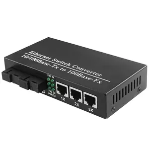 Ethernet Switch Fiber Optic A/B Switch PCB 5-Port 100Mbps Network Fiber Optic Converter Fiber Optic Media Transceiver