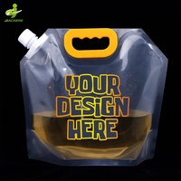 Sachet d'Emballage Alimentaire et Boissons Sans BPA, 2.5L 3L 5L, Transparent, pour Liquides, avec Bec Verseur et Poignée