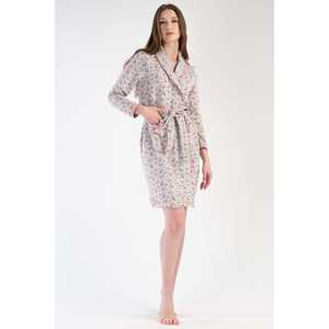 Robe courte matelassée à col châle et manches longues pour femme – Vêtement de nuit confortable - Product Image 4