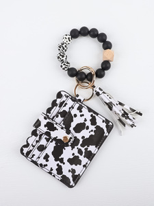 Nuevo Estilo Llavero de Pulsera con Cuentas, Bolso Pequeño para Dama, Funda para Tarjeta de Autobús de Estudiante, Colgante de PU con Flecos - Product Image 2