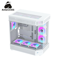 AntarcChill White Panoramic Glass Case Full Tower ATX 360mm Liquid Cooler USB3.0 Type C Gaming Computer Case