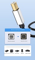 Kabel Audio USB C ke USB B untuk Pengontrol MIDI Keyboard Piano Elektronik Synthesizer Kartu Suara DAC Pengontrol Mixer DJ