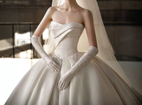 Nouvelle Arrivée 2026 Robe de Mariée Moderne en Satin Sans Bretelles, Élégante Robe de Mariée Vintage Française avec Traîne Chapelle, Robe de Soirée Formelle