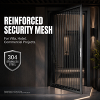Porte pliante en maille diamantée sur mesure, porte anti-moustiques rétractable pour les projets de villas, hôtels et complexes hôteliers à Bali