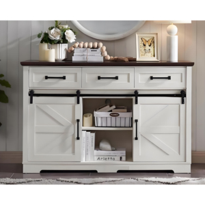 Meuble de bar à café et à vin multifonctionnel écologique en panneaux de bois modernes, réglable, avec portes coulissantes pour salle à manger - Product Image 3