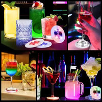 Sous-verre lumineux interactif multicolore RVB en EVA étanche pour bar, accessoire LED créatif pour bouteille
