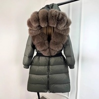 Manteau long pour femme, style européen, hiver 2025, en satin, imperméable, avec col en fourrure de renard, à capuche, coupe ample, nouvelle tendance, blouson