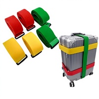Sangle de bagage robuste avec boucle en plastique - Attache auto-agrippante colorée pour valise et fixation de cargaison