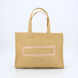 לוגו מותאם אישית קש תיק נשים קיץ rffia bag handecoal-תיק כתף קניות ידידותי - Product Image 1