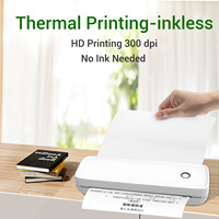 Imprimante thermique de documents A4 sans encre A80, mini, de bureau, BT/USB, noir et blanc, en stock