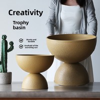 Bac en forme de bol, pot de fleurs en plastique détachable, fontaine de jardinage moderne et minimaliste, style coupe à vin en forme de trophée
