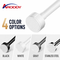 ARODDY 80K Tringle à rideau de douche robuste en acier au carbone, sans perçage, avec système de tension interne de 25 mm, longueur 27,56-47,24 pouces