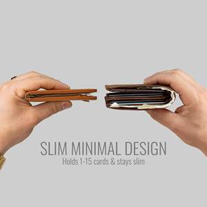 Portefeuille fin personnalisé pour homme avec pince à billets, cordon de serrage <span class=keywords><strong>et</strong></span> protection RFID, en cuir véritable, pour cartes de crédit - Product Image 2