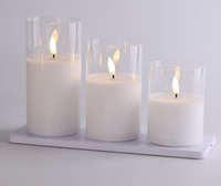 Bougie LED sans flamme en cire de paraffine 3D Mermei, rechargeable, pour la décoration de la maison
