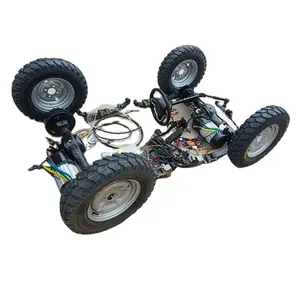 3000W Off Road Dirt Motors EV 4X4 4WD Electric Car Truck Vehicle ATV UTV Front Rear Axles Chassis With 500-12 Wheels