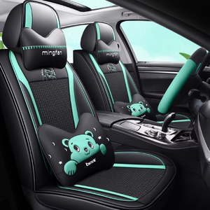 Housse de siège auto premium confortable, ensemble complet pour Civic Golf, style dessin animé, cuir Nappa, soie glacée, 16 pièces, intérieur de voiture été - Product Image 1