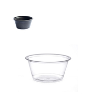 Gobelet à sauce jetable rond en plastique PP à paroi simple, sans BPA, à bas prix, échantillon gratuit, 1 oz, transparent