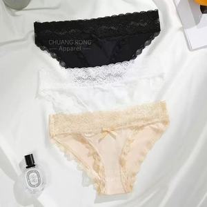 Conjunto de Bragas de Bikini de Talle Grande, Transparentes, de Encaje, sin Costuras, de Tiro Bajo, para Mujer, 100% Fibra de Bambú, Bordadas, Ecológicas - Product Image 2
