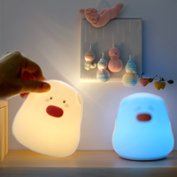 Chambre animaux Table nuit Squishy Portable Mini enfants jouet Silicone doux au toucher lumières Silicone jouet veilleuse