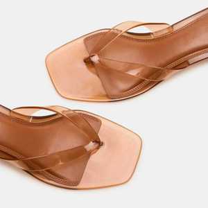 <span class=keywords><strong>Sandali</strong></span> Casual da <span class=keywords><strong>Donna</strong></span> con Tacco Basso, Punta Quadrata Aperta e Cinturino tra le Dita - Product Image 2