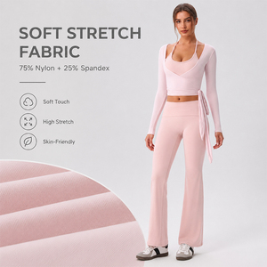 Women Activewear Set 3 Piece Quick Dry Padded Halter Crop Top <b>Wrap</b> Jacket High Waist Flare Pants <b>for</b> Yoga Gym - Product Image 2