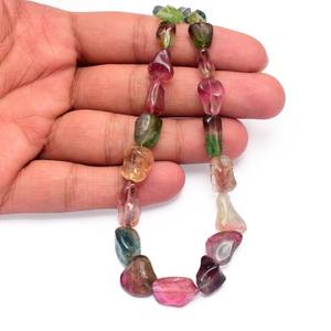 AAA Bio Natural Multi turmalina 8x10mm-11x17mm tallado orgánico Pepita corte a mano piedras preciosas cuentas caídas de lujo para joyería - Product Image 4