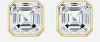 Ensemble de bijoux en moissanite taille Asscher 2 carats en argent sterling 925, boucles d'oreilles et collier en moissanite, vente en gros