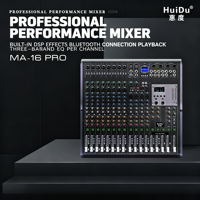 Console de mixage audio professionnelle en métal MA-12PRO 12 canaux avec contrôles d'égalisation, stéréo, Bluetooth, USB, 198 effets DSP, alimentation fantôme 48V