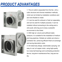 Ventilateur extracteur d'air en ligne multipoint en métal Lanxiang Factory Outlet, conception divisée, 285W 300W, pour usage domestique, à haut débit d'air