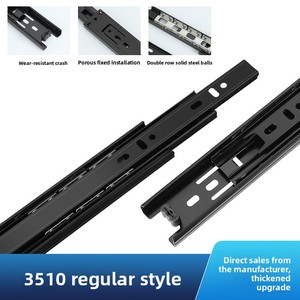 Modern 3510 üç bölüm katı çelik topu sessiz kılavuz rayı yan monte çekmece slayt bilgisayar masası ve kabine için toptan - Product Image 6