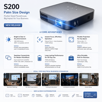 Mini projecteur DLP Aumiro compatible 4K, WiFi intégré, USB, Pico portable, projection 3M, Android 9, batterie intégrée (1,5h)