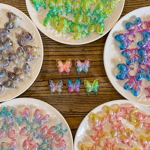 อะคริลิคเครื่องประดับ DIY สีไล่ระดับสีผีเสื้อผม DIY ผ่านรูลูกปัดผีเสื้อวัสดุห่วงโซ่โทรศัพท์ - Product Image 2