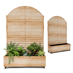 Jardinière en métal sur mesure avec treillis pour l'intimité extérieure, jardinière mobile avec écran de confidentialité à persiennes, couverture de climatiseur pour patio - Product Image 1