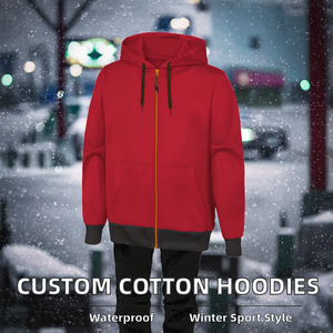 Sudadera con Capucha Roja para Hombre, con Cierre y Bolsillo Frontal, Corte Regular, Forro Polar, Ropa Casual de Otoño - Product Image 2