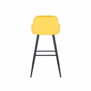 Partner-<span class=keywords><strong>taburete</strong></span> de Bar de terciopelo, patas de Metal, <span class=keywords><strong>encimera</strong></span> de <span class=keywords><strong>cocina</strong></span>, Taburetes de Bar de lujo con reposabrazos, color amarillo - Product Image 4