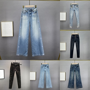 Jean slim classique en denim pour femme, taille haute, extensible, décontracté, délavé, grande taille, collection printemps - Product Image 2