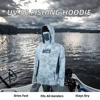 Camiseta de Pesca con Protección Solar UV UPF 50, Mangas Largas, Impermeable, Spandex/Poliéster, Sudadera con Capucha, Camuflaje, Secado Rápido, Unisex, con Bolsillo, 180g