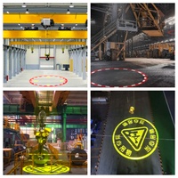 Projecteur de signalisation virtuelle LED multimédia étanche IP65 personnalisable, lumière de marquage au sol Gobo pour chariot mobile