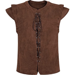 Amazoned Viking Pirate Suede Vest Renaissance Halloween <span class=keywords><strong>Cosplay</strong></span> Túnica Disfraz Proveedor al por mayor - Product Image 1