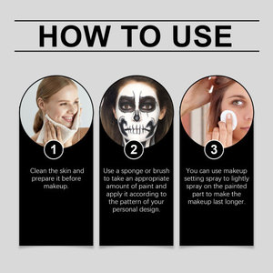 Eelhope Ensemble de peinture de visage d'Halloween recouvert d'un fond de teint peint Maquillage <span class=keywords><strong>Clown</strong></span> Bâton coloré - Product Image 4