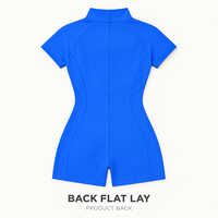 Combinaison active personnalisée pour femme à col montant, en nylon et élasthanne, unie, avec demi-zip, coupe ajustée, pour la gym